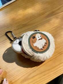 Móc khóa hình chú cừu nhồi bông dễ thương, hộp đựng tai nghe mini, túi đựng đồ di động, phụ kiện túi xách cho cặp đôi và bạn thân. - trắng - Xem 3