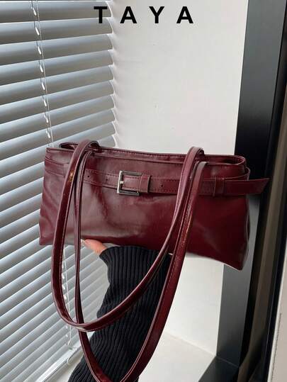 New Fashion Minimalist Elegant Briefcase, PU Leather Material, Versatile Retro Urban Style Shoulder Bag, Vintage Ladies' Handbag, Suitable For Daily Use, Dating, Commuting, Best Gift For Women, Business Casual Female Bag, Ideal For Office, Business And Work Occasions.