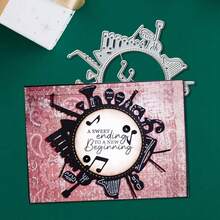 创意音乐金属切割模具，DIY剪贴簿相册和压花模板，贺卡制作工具，卡片纸切割工艺品，礼品卡制作模板模切。