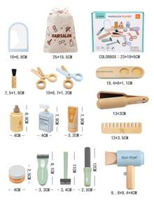 15pcs Kids Salon Playset Toy, Includes Hair Dryer, Scissors And Styling Accessories, Suitable For 3-6 Years Old Boys And Girls, Christmas & Birthday Gift - Multicolor - View 3