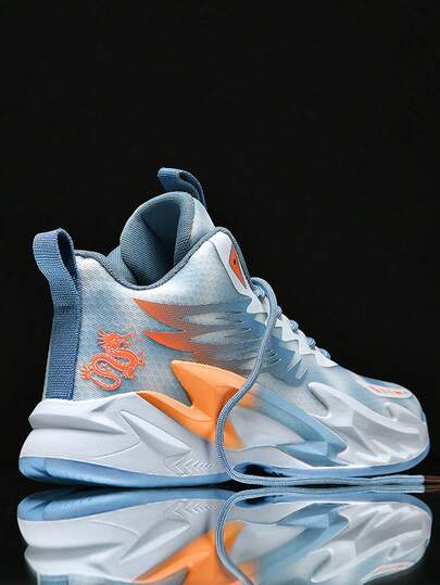 4-Season Casual Sports Shoes, Suitable For Teenagers And Campus, Basketball Boots, Campus Student Sports Casual Shoes, Running Shoes, Basketball Shoes, Wear-Resistant And Anti-Slip, Dragon Pattern, Roaring On The Court