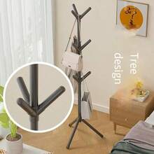 1pc Freestanding Clothes Hanger Rack, Bedroom Garment Organizer Storage Rack - Multicolor - View 4