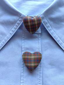 1pc/2pcs Elegant Heart-Shaped Geometric Pattern Button Set, Shirt Button Set, Clip-On Button Set, Fashionable Crystal Cufflink Set, Suitable For Tuxedo And Wedding Dress Decoration - Multicolor - View 7