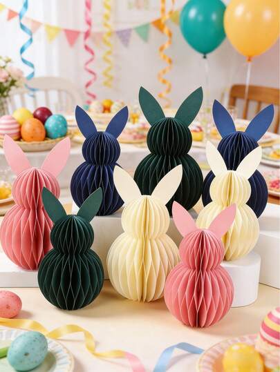 2 st/set påskhare honungskakadekorationer, färgglad påskharedekor, påskfesttillbehör, påskbordsdekoration, påskfestdekoration, glad påskfestbakgrundsdekor, påskdekoration, rumdekor, heminredning, påskgåvor, festgåvor