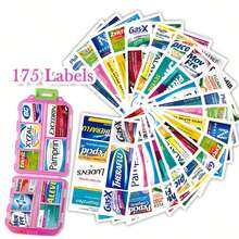 10-Slot Travel Pill Box With 175 Medication Labels - Portable Daily Pill Organizer - Travel Medicine Storage Case, Suitable For Fish Oil, Vitamin Supplements, Etc. Medicine Bag Pill Case Pill Containers Hospital Bag First Aid Kit Medicine Organizer Medicine Storage Bag Travel Essential Cruise Essentials Holiday Essential - Multicolor - View 2