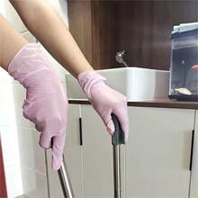 10pcs/20pcs/50pcs/100pcs PE Plastic Bags & Household Kitchen Cleaning Disposable Gloves, Soft & Comfortable - Baby Pink - View 13