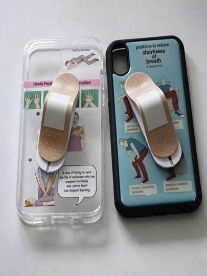 1 pieza Soporte de teléfono con forma de vendaje creativo y novedoso, soporte adhesivo para teléfono, soporte de anillo para teléfono de coche, diseño en forma de U, soporte de anillo extraíble divertido, soporte de teléfono universal multifuncional, soporte de escritorio portátil y conveniente compatible con iPhone, teléfonos Android, regalo para cumpleaños, familia, amigos, accesorios de teléfono con agarre de empuje y tracción