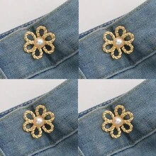 4/2/1 Paio di fibbie per vita con fiore a 6 petali staccabili, cintura in vita invisibile, corsetto in vita con fiore, spilla per colletto dei pantaloni, fermaglio per vita con fiore regolabile in dimensione per jeans - Multicolore - Visualizzare 18