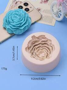 1 pieza Molde de silicona con flor de peonía, apto para hacer velas DIY - Gris - Ver 2