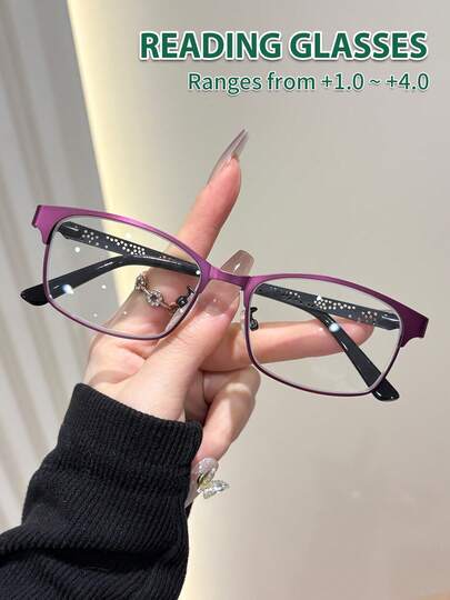 Rivsar New Stylish Women's Hollow Bowknot Cat Eye Reading Glasses, Comfortable Square Frame, High-Definition Lens, Long-Lasting Wear Without Dizziness, Suitable For Reading/Sewing/Business/Office/Elegant/Everyday Use For Men And Women