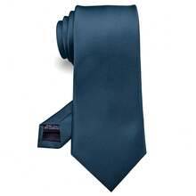 RBOCOTT Solid Color Tie Formal Necktie For Men,SteelBlue - 鋼藍 - 查看 1