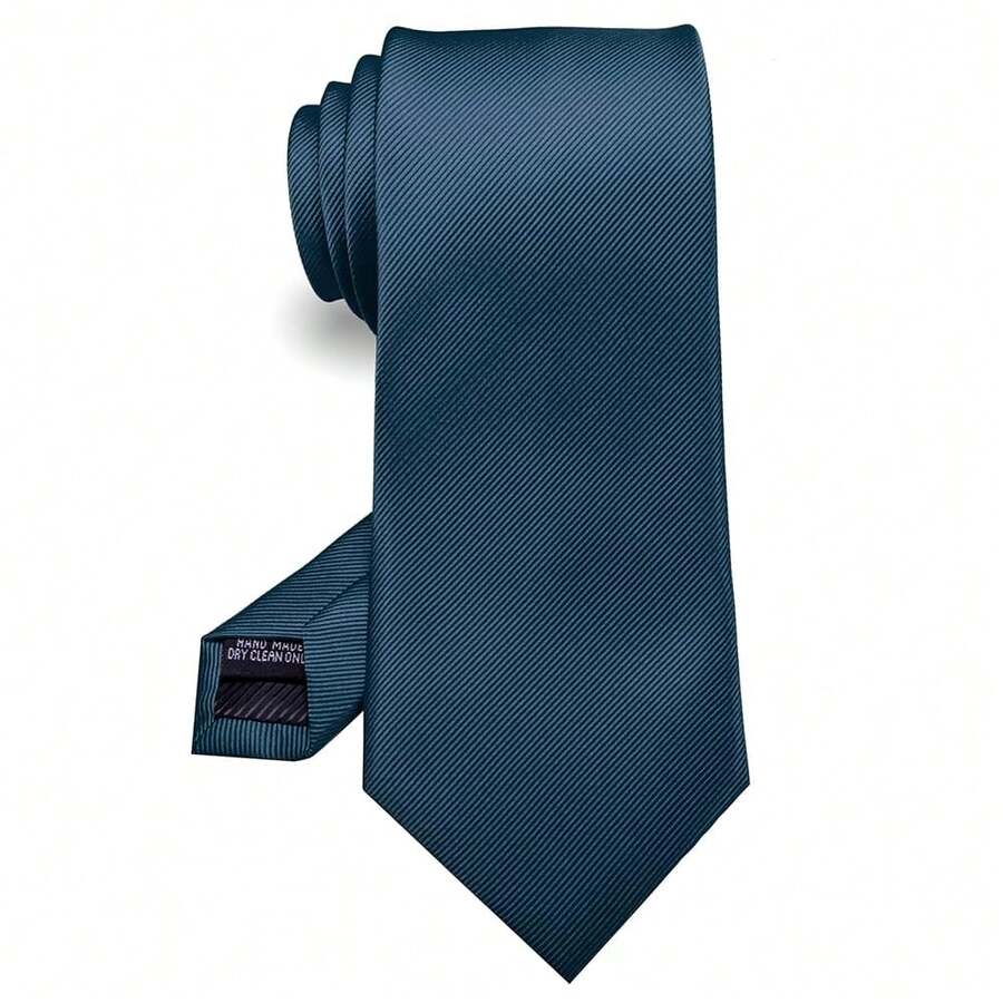 RBOCOTT Solid Color Tie Formal Necktie For Men,SteelBlue - 鋼藍 - 查看 1