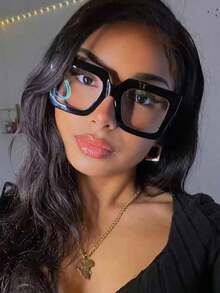 1 pieza Gafas decorativas con marco extra grande, gafas de inspiración minimalista y de alta gama del estilo Y2K Streetwear - Multicolor - Ver 11