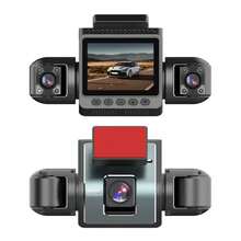 1080P 3通道行车记录仪 - 红外夜视，170°广角和内置音频，循环录制，G传感器 - 车辆安全摄像头，带24小时停车模式，公路旅行摄像头，流线型设计，隐蔽录制，安装牢固。 - A - 查看 8