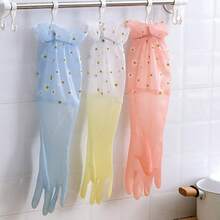 3/1pc Silicone Cleaning Gloves, Washing Gloves, Dishwashing Gloves With Extended Cuffs, Suitable For Kitchen, Bathroom, Home - Pink - View 4