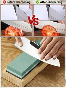 1/3/8 piezas Juego de afilador de cuchillos, afilador de doble cara, piedra de afilar de 400/1000/3000/8000 granos, adecuado para cuchillas, con guía de ángulo, base antideslizante y raspador de cuero, regalo del Día de la Madre - Multicolor - Ver 7