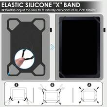 DETUOSI - Funda universal para tablet de 10 pulgadas, funda protectora para tablet Android de 10.1 pulgadas, funda protectora para tablet de 9.6 a 10.5 pulgadas, funda de piel sintética para tablet - / - Ver 3