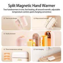 Portable Hand Warmer, Detachable Magnetic Hand Warmer, 3 Temperature Settings, 2 Rechargeable 1200mAh Batteries, Winter Heating Device, Suitable For Men And Women, Ideal Gift For Valentine's Day, New Year, And Cold Weather - View 4