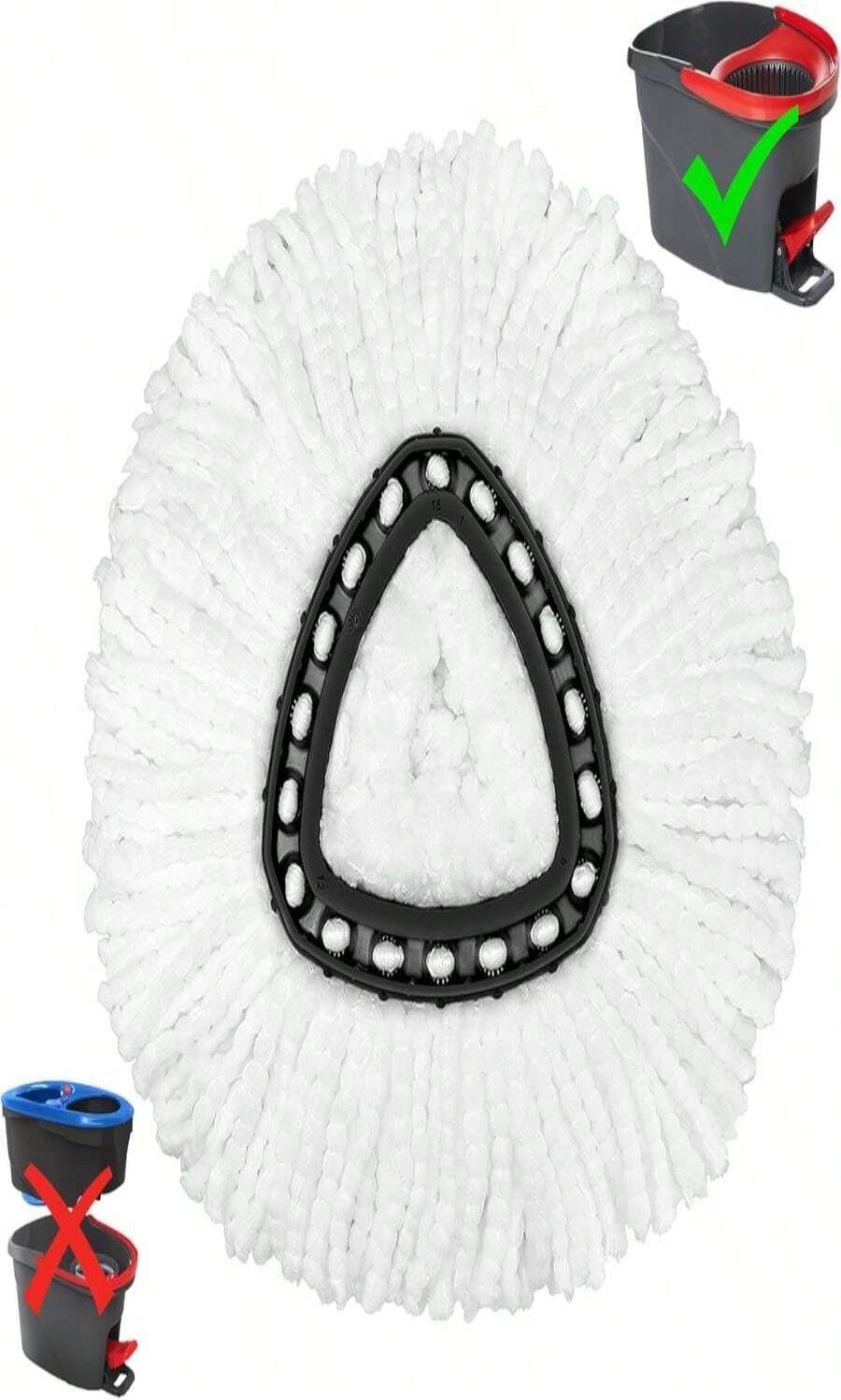 4 Paquete de Repuestos de Cabezales de Trapeador para el Sistema de Exprimido Fácil O-Ceda, Recambios de Microfibra, Cabezal de Trapeador de Limpieza Fácil - ColorA - Ver 1