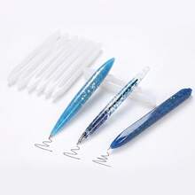 Set de 3 moldes de resina, que incluye molde de silicona con forma de bolígrafo, molde de resina epoxi, molde para colada de resina, adecuado para manualidades de resina DIY (Recambio de bolígrafo no incluido) - Blanco - Ver 4