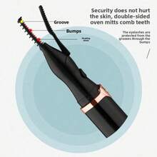 Rechargeable Electric Eyelash Curler - Heated Styling, Long-Lasting Curl, Gentle On Lashes3 Heating Modes And Intelligent Temperature Control For Natural Curling For 24 Hours Continuously - Máy uốn mi điện [Starry Black] - Xem 4