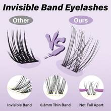 B&Q Venus Lash Clusters Invisible Band False Eyelashes Clusters Natural Cluster Eyelash Extensions Comfortable Individual Lashes Extension DIoft Eyelash Clusters (Venus-MIX8-18),38504955 - French Floral - View 5