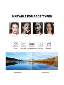 1 par de gafas de moda con marco metálico poligonal, estilo de moda callejera - Negro - Ver 4