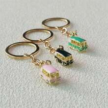 Outdoor Travel Bus Pendant Keychain Three-Dimensional Sightseeing Car Alloy Pendant Keychain Car Model Pendant - SKC0430 - Xem 3