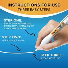 Bolígrafo corrector BIC Wite-Out Brand Shake 'N Squeeze, 8 ML de fluido corrector, paquete de 12 bolígrafos correctores blancos, rápido, limpio y fácil de usar para oficina o útiles escolares - ColorA - Ver 7