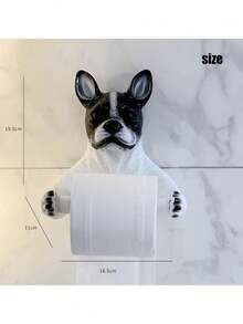 1个创意法斗犬造型卫生纸架，壁挂式卫生纸卷分配器，适用于浴室、卧室，乔迁礼物 - 均碼 - 查看 3