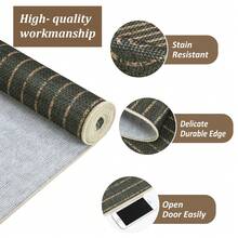 Modern Geometric Easy Jute Washables, Contemporary Rainbow Soft Non Slip Non Shedding Indoor Outdoor Carpet For Patio Living Room - màu đen - Xem 6