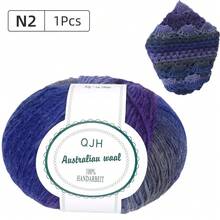 Luxury Worsted Rainbow Soft Icelandic Yarn, Wool Gradient Multi Color Yarn For Knitting/Crochet Total Length 180m (196yds, 50g) - N4-1PCS - Xem 9