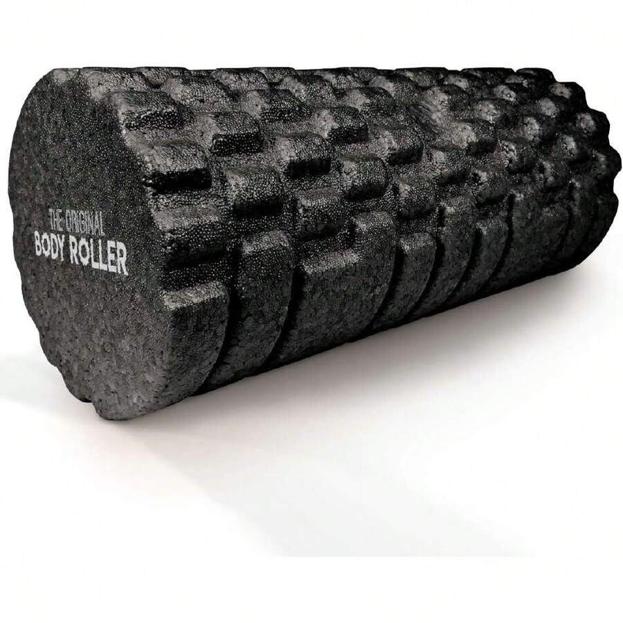 Rodillo de espuma de alta densidad para masaje de tejido profundo de los músculos de la espalda y las piernas - Liberación miofascial propia de los puntos gatillo dolorosos y adhesiones musculares - 13" Negro, 38522041 - Negro - Ver 1