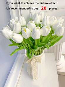 10pcs/6pcs Set Artificial Tulip Flowers, Solid Bouquet, Fake Plants, Bridal Bouquet, Wedding Decor Flowers, Home Living Room Decor, DIY Floral Arrangement Materials, Suitable For Weddings, Home, Hotel, Parties, Valentine's Day And New Year Gifts - Multicolor - View 3