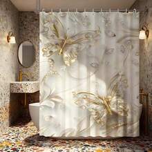 1件装奢华优雅装饰背景布，白色和金色3D蝴蝶+水晶装饰+卷轴图案设计，家居墙面装饰，奢华风格爱好者的必备单品，奢华优雅艺术装饰背景布，家居装饰，耐用材质 - 彩色 - 查看 8