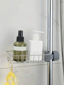 1pc Stainless Steel Faucet Organizer, Sponge & Drain Holder, Dish Cloth Rack, Storage Shelf For Kitchen Sink, Bathroom, Living Room, Home Organization, Kitchen Cleaning Tool Storage Rack, Countertop Sink Sponge Soap Dish Drainer