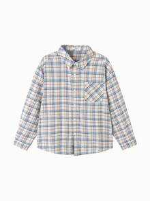 Balabala 2-26岁男女童长袖衬衫，春季款 - 藍咖色調 - 查看 1