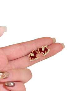 Vintage Rocking Horse Pendant Necklace Set, Minimalist Elegant Rocking Horse Earrings & Necklace, Birthday Gift For Her In Year Of The Horse