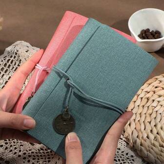 1pc Vintage Loose-Leaf Binder Notebook, Rough Texture Cover With 4 Types Of Inner Pages, Portable Planner