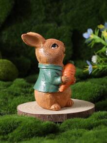 1件树脂创意复活节可爱彩蛋兔子，胡萝卜兔子摆件装饰，适用于家居装饰、节日装饰、节日礼物、节日派对用品 - 彩色 - 查看 5