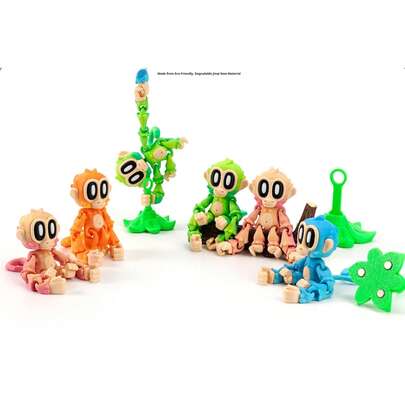 1pc 2026 Bestseller 3D Printed Monkey Multicolor Small Figurine Magnetic Fridge Magnet Companion Gift Decor - Perfect Gift - Fun Gift - Birthday Gift - Holiday Gift