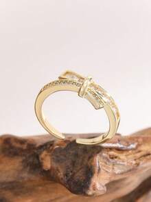 2026 European & Korean Fashion Classic Copper Micro-Inlaid Cute Open Ring For Women - Copper Micro-inlaid Trapezoidal Square YR0769 - View 18