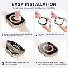 Bộ 2 ốp lưng bảo vệ màn hình siêu mỏng kèm kính cường lực, 49mm - Kính cường lực tích hợp, viền PC cứng cáp, siêu mỏng chống trầy xước, phù hợp cho cả nam và nữ. - 2 vỏ màu titan - Xem 6