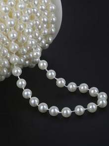 1卷白色珍珠串珠花环，装饰珍珠，美丽优雅的白色珍珠链，卷轴珍珠串珠花环，适用于婚礼派对生日珠宝配饰、婚礼生日派对装饰、DIY工艺品 - 彩色 - 查看 7