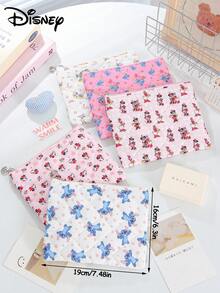 Disney 1pc Officially Licensed Cute Cartoon Character & Stitch Cosmetic Bag, Fashion Minimalist Design, Can Be Used As Earphone Case, Phone Pouch, Multi-Function Makeup Brush Holder, Skincare Product Bag, Coin Purse, Key Holder, Small Storage Bag, Zipper Wallet Makeup Bag Make Up Organizer Toiletry Travel Bag - Multicolor - View 10