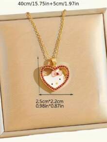 Sanrio 1 st Hello Kitty (KT/Hello Kitty) Damhalsband - Söt/Koreansk stil Titanstålkedja, Ikoniskt Hello Kitty Ansiktshänge, Vardagspresent - Multifärgad - Visa 3