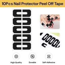 10pcs/Sheet U-Shaped Nail Polish Protector Stickers, One-Time Use Nail Art Stickers To Prevent Polish Overflow - Black - View 11