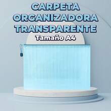 Carpeta Organizadora Trasparente Tamaño A4 Impermeable Cierr - Azul - Ver 6