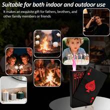 Poker-Shaped Lighter-Powerful Jet Flame, Ideal For Camping, Barbecuing, Lighting Candles, And Outdoor Activities-Refillable Butane Poker-Shaped Lighter - Đỏ - Xem 3