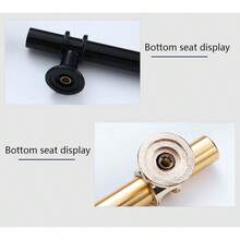 1个现代黑金橱柜把手，实心抽屉旋钮，锌合金底座和铝合金轴，时尚家具五金件 - 金色 - 查看 6